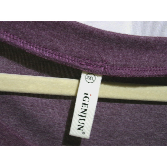 iGENJUN Maroon Faux Button Detail Long Sleeve Shirt Dress Women Sz 2XL - Picture 5 of 5